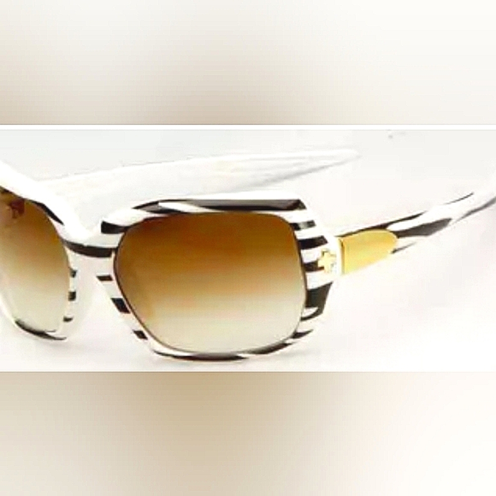 SPY dynasty Oversized white sunglasses Tortoiseshell Anjmal Print